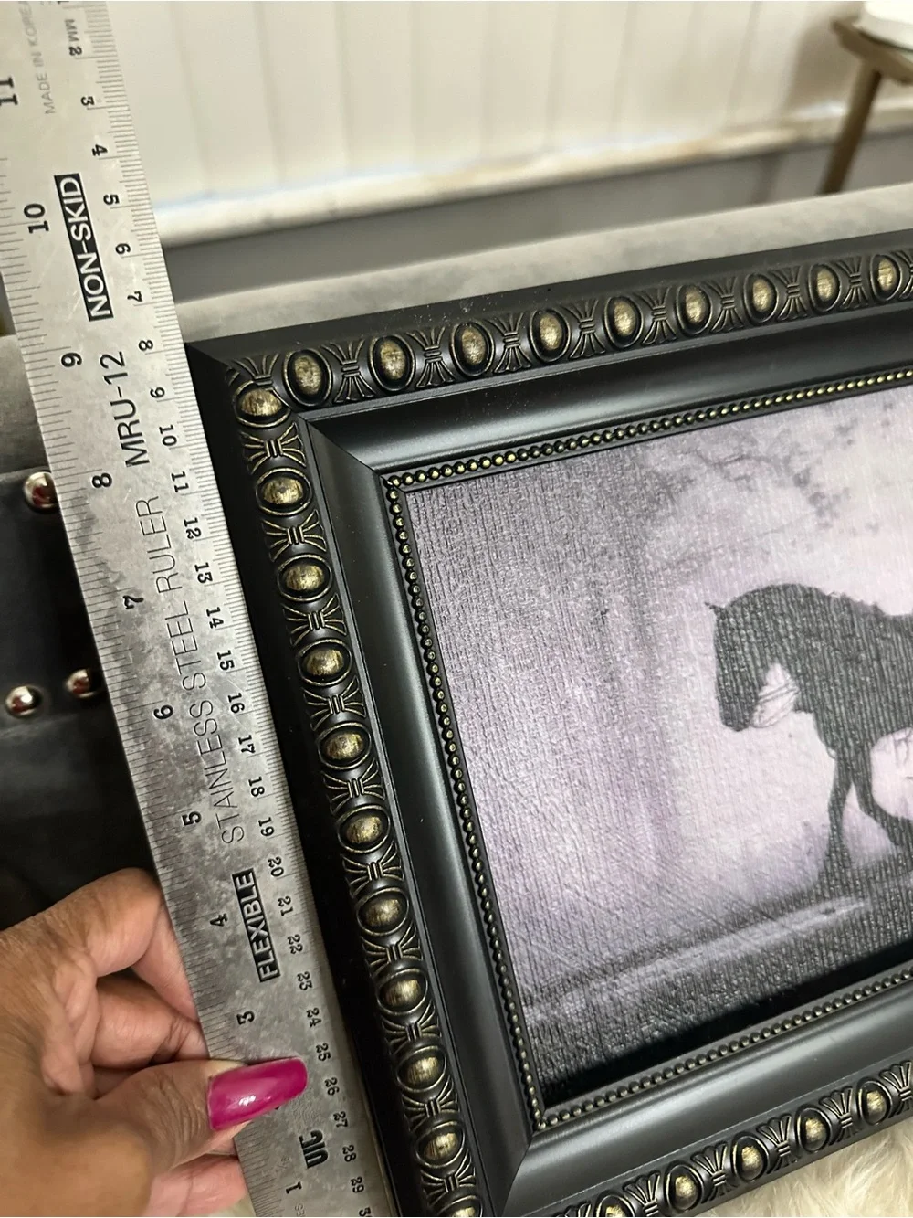 Black Framed Horse and Carriage Wall Art - Unbranded
